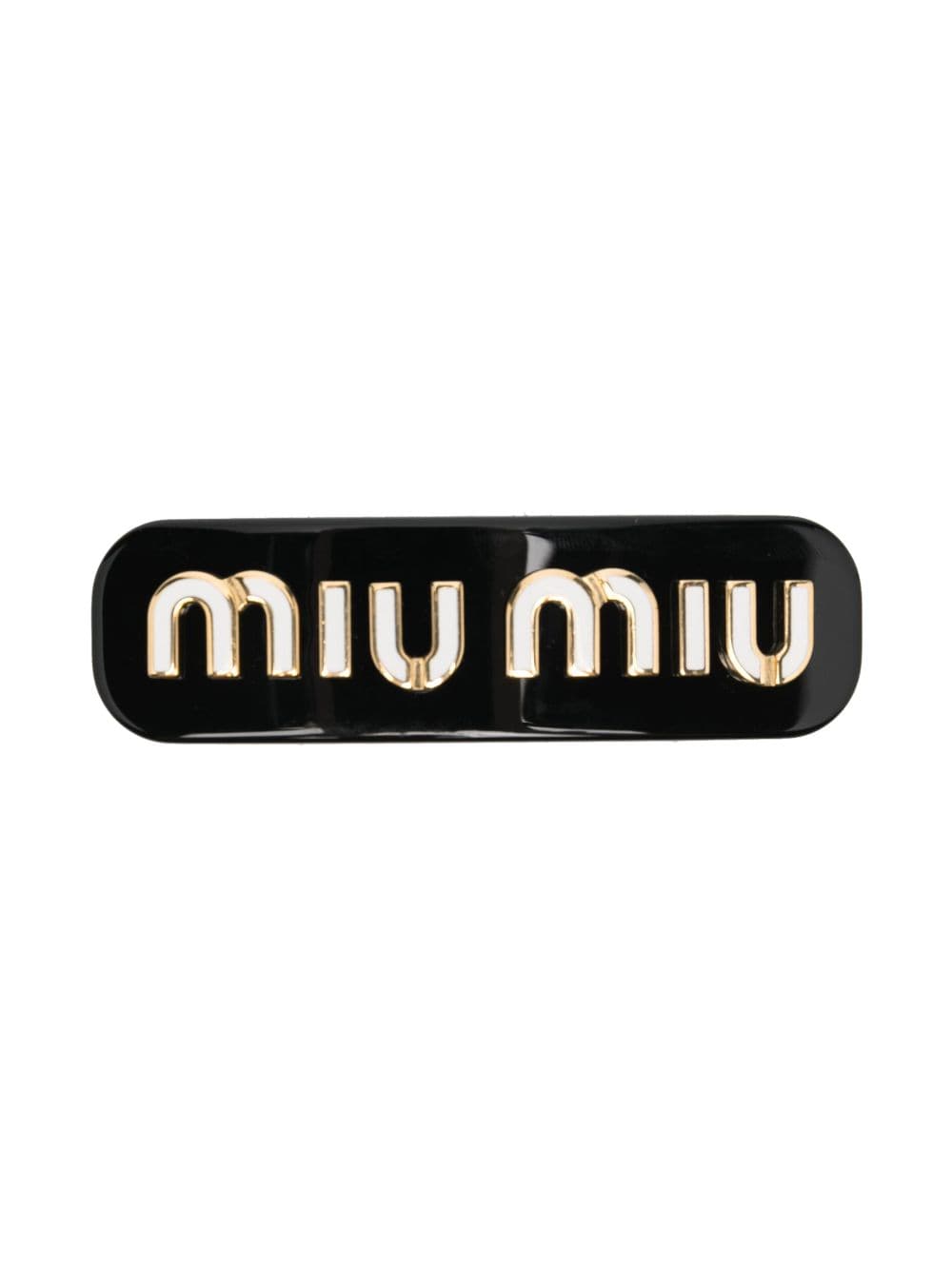 Miu Miu logo-plaque hair slide - Black von Miu Miu