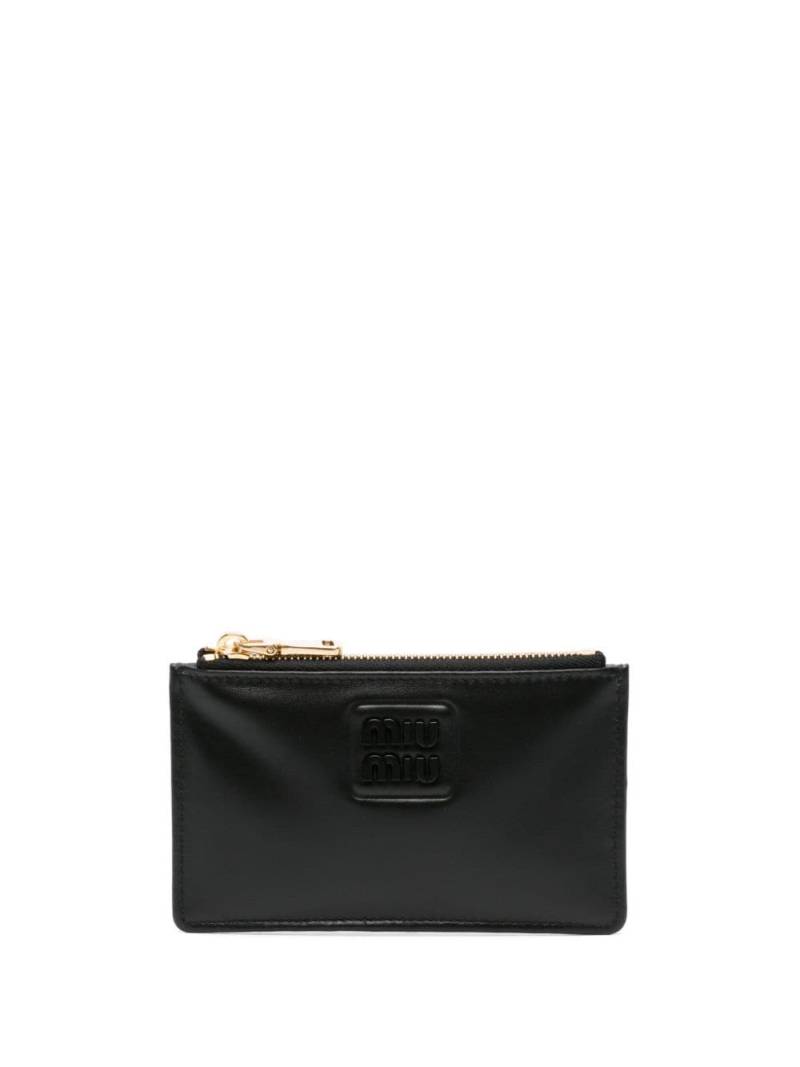 Miu Miu logo-plaque leather wallet - Black von Miu Miu