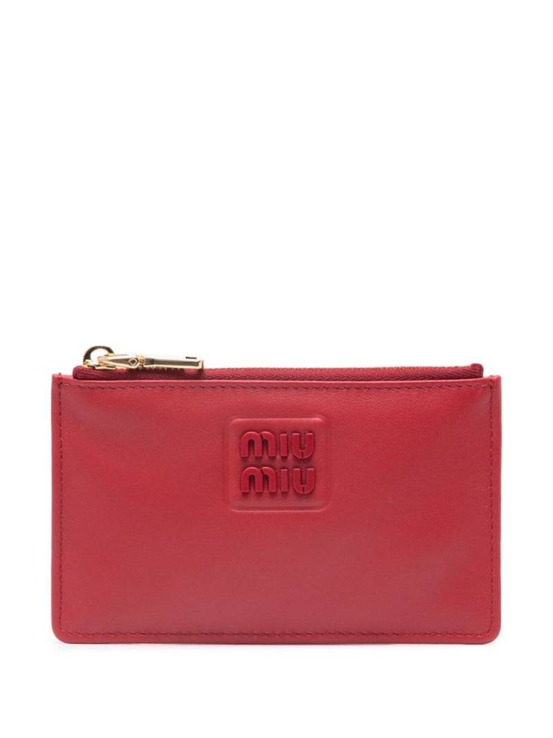 Miu Miu logo-plaque leather wallet - Red von Miu Miu