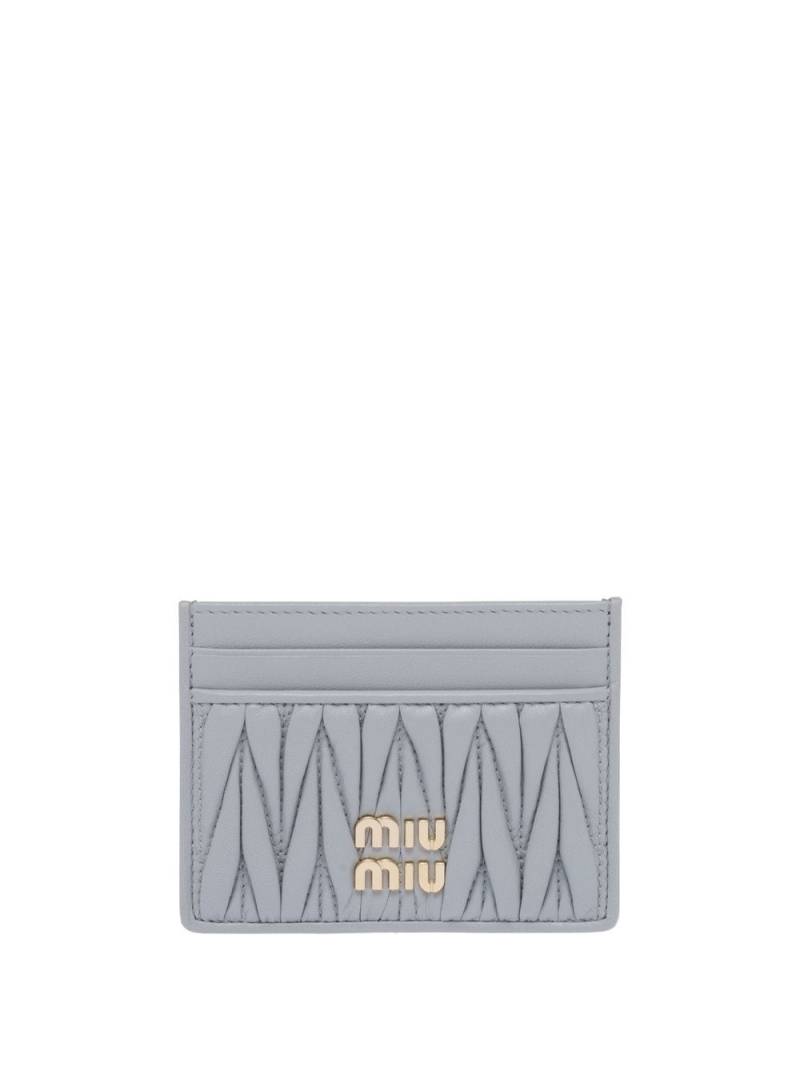 Miu Miu matelassé nappa-leather card holder - Grey von Miu Miu