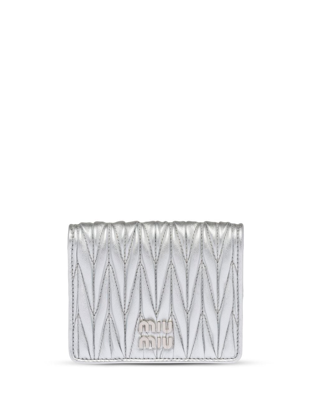 Miu Miu matelassé nappa leather wallet - Silver von Miu Miu