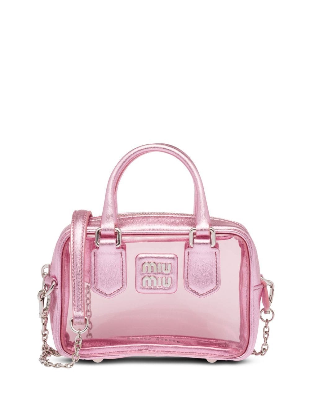 Miu Miu metallic-effect transparent mini bag - Pink von Miu Miu