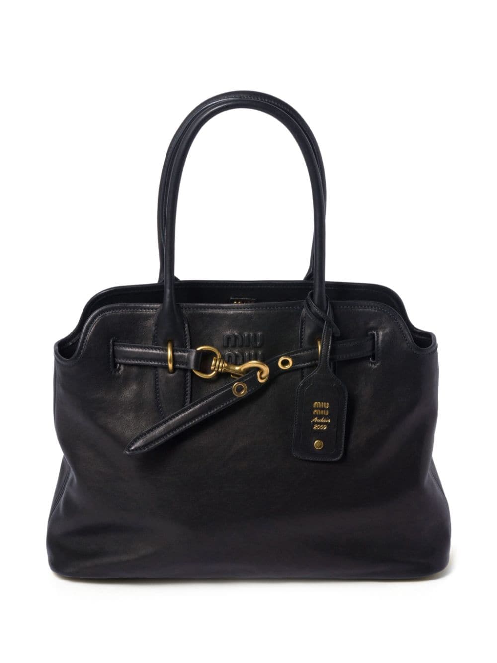 Miu Miu nappa-leather tote bag - Black von Miu Miu