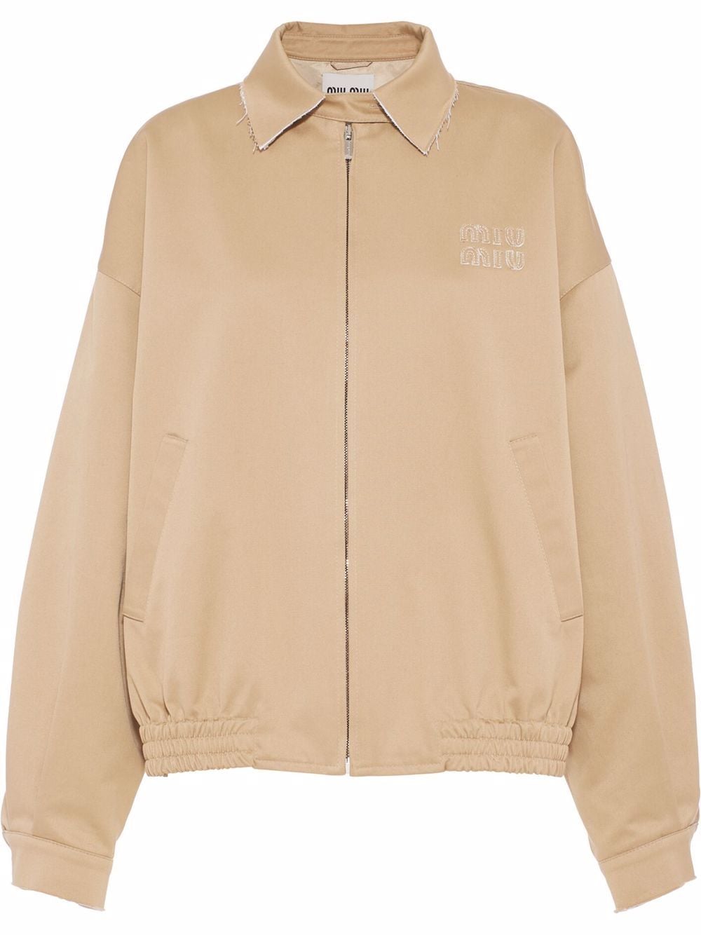 Miu Miu oversized cotton blouson jacket - Neutrals von Miu Miu