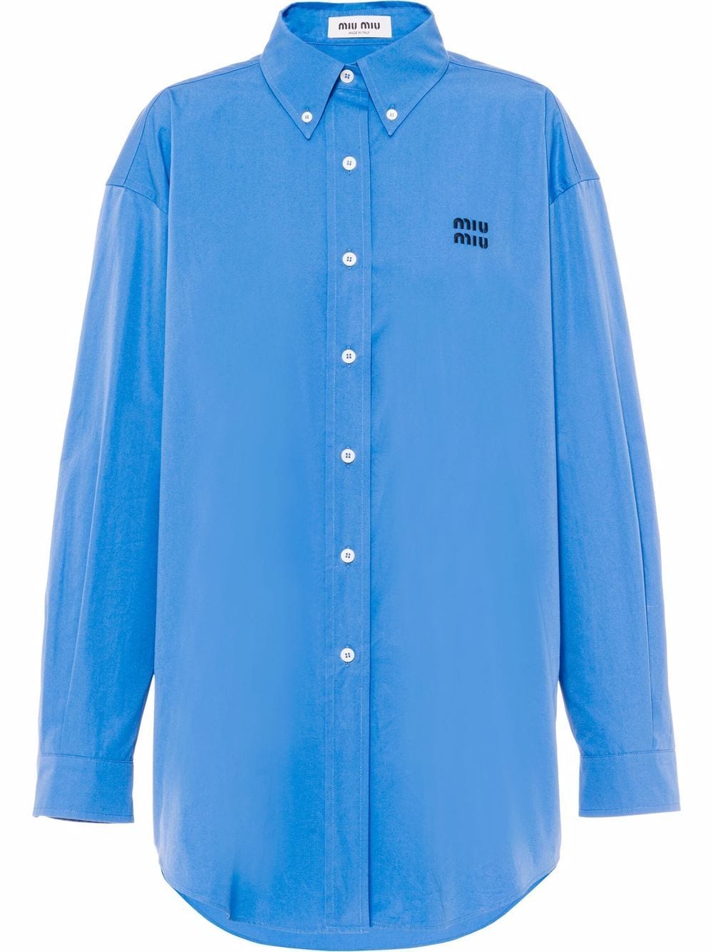 Miu Miu oversized cotton poplin shirt - Blue von Miu Miu