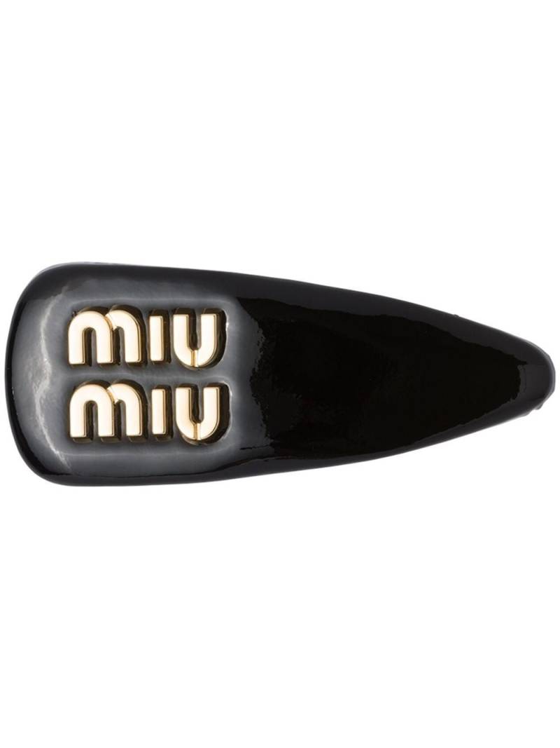 Miu Miu patent-leather hair clip - Black von Miu Miu