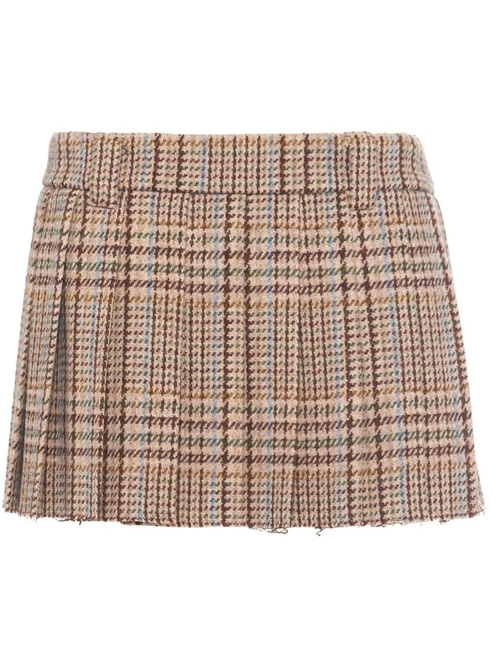 Miu Miu plaid wool miniskirt - Brown von Miu Miu