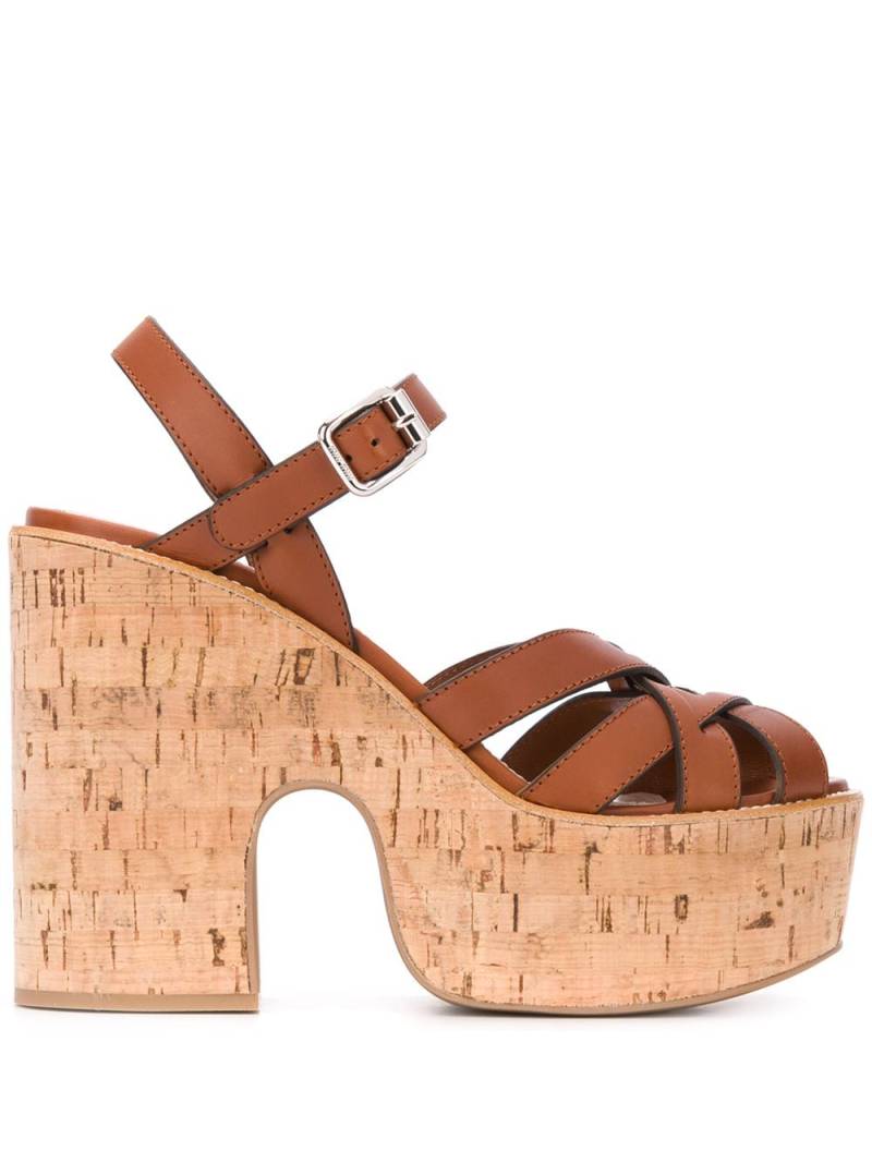 Miu Miu platform sole sandals - Brown von Miu Miu