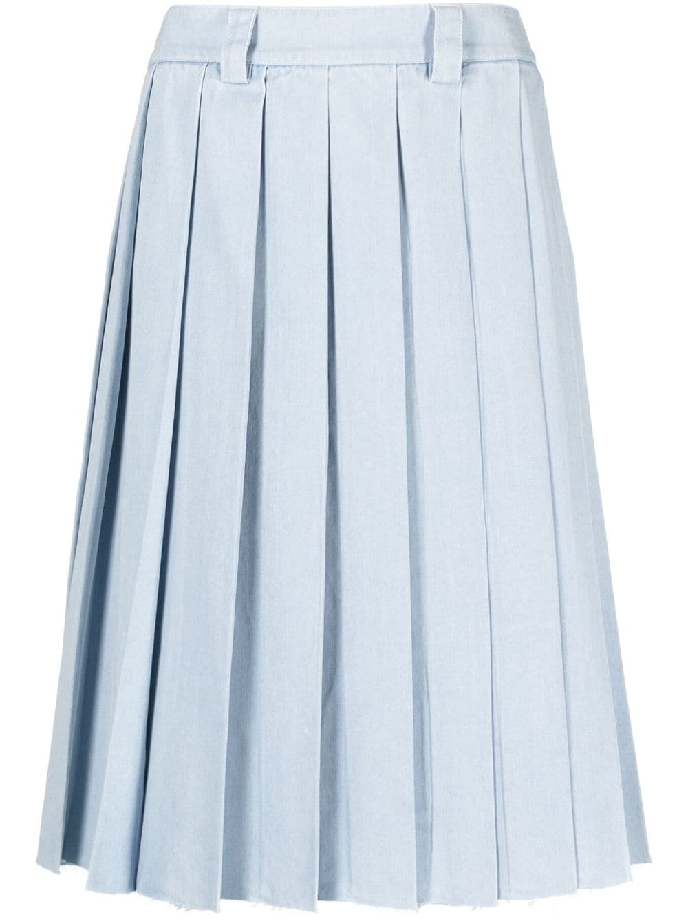 Miu Miu pleated denim midi skirt - Blue von Miu Miu