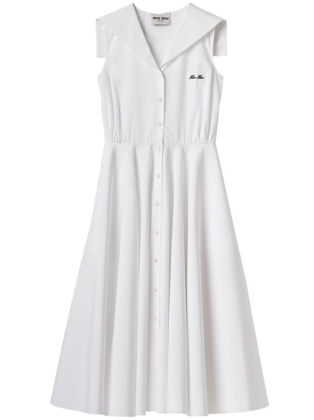 Miu Miu sailor-collar cotton minidress - White von Miu Miu