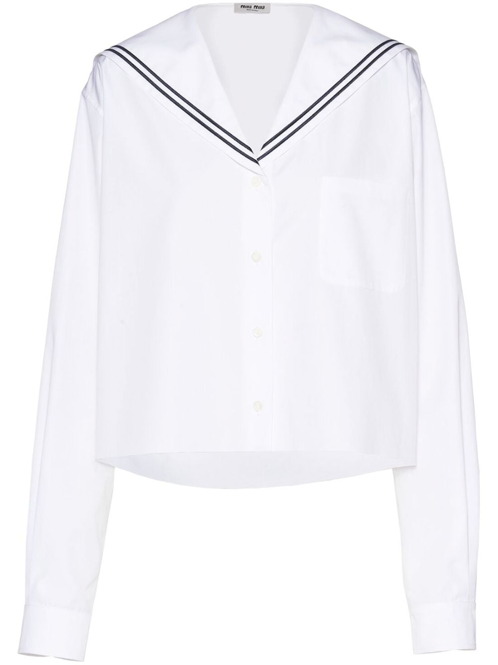 Miu Miu sailor poplin shirt - White von Miu Miu
