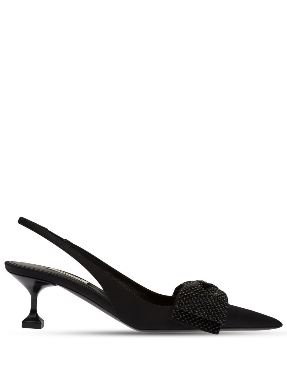 Miu Miu 50mm satin slingback pumps - Black von Miu Miu