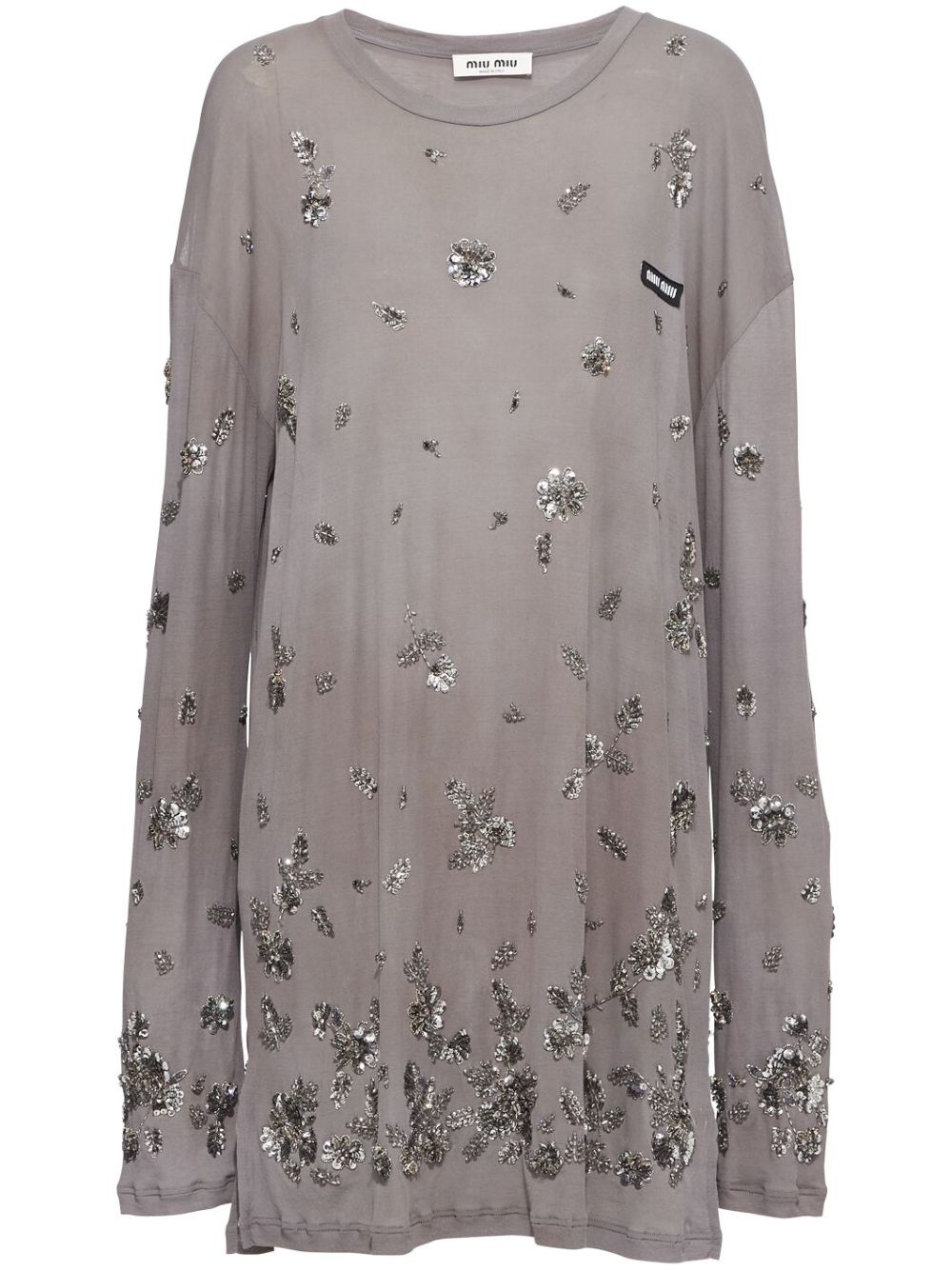 Miu Miu sequin-embellished jersey dress - Grey von Miu Miu