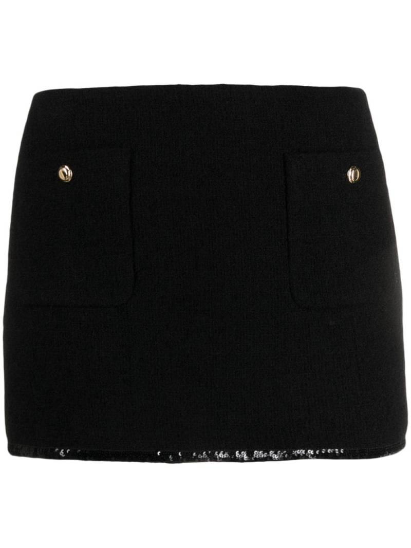 Miu Miu sequin-trim knitted miniskirt - Black von Miu Miu