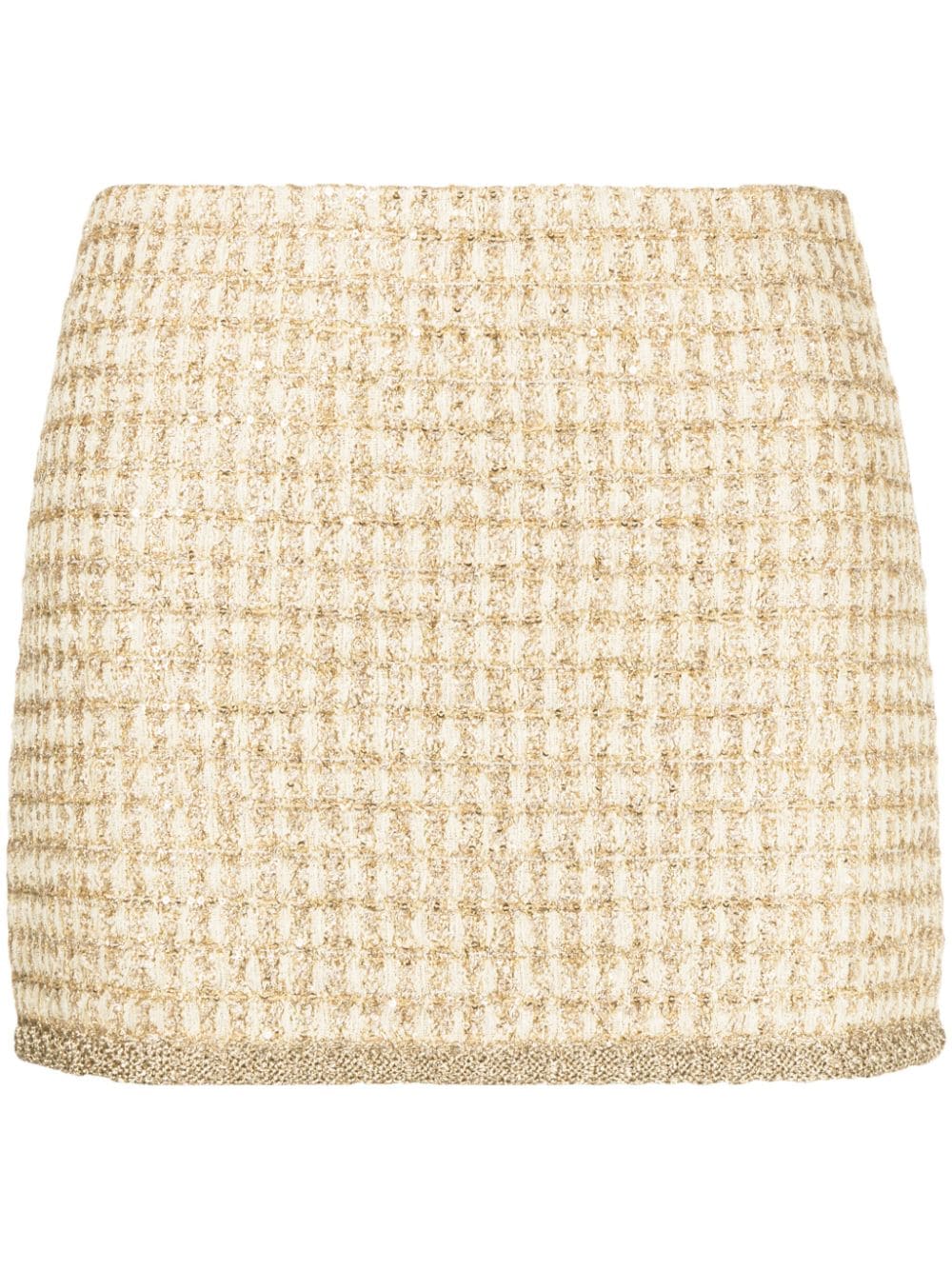 Miu Miu sequinned tweed miniskirt - Gold von Miu Miu