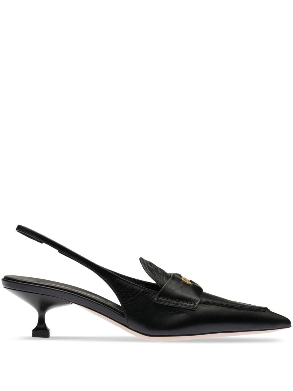 Miu Miu 50mm leather slingback pumps - Black von Miu Miu