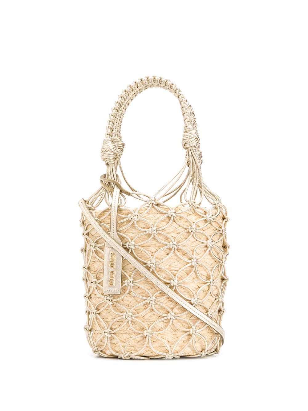 Miu Miu woven bucket bag - Gold von Miu Miu