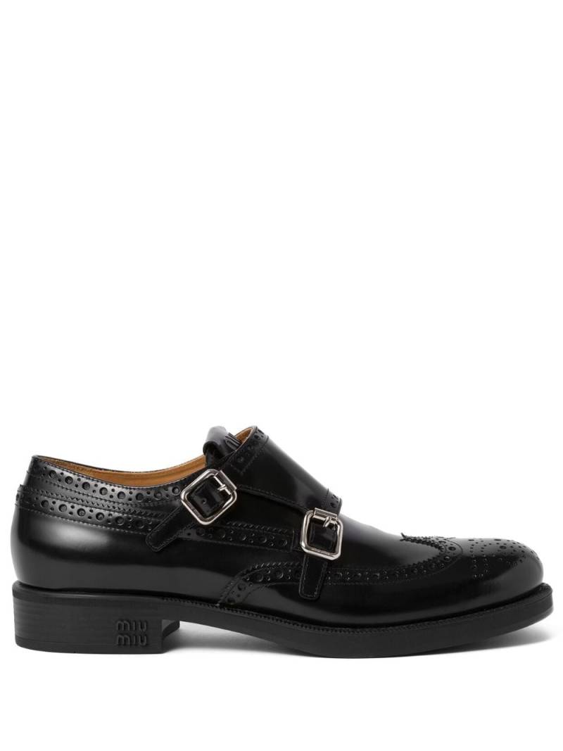 Miu Miu x Church's leather brogue shoes - Black von Miu Miu