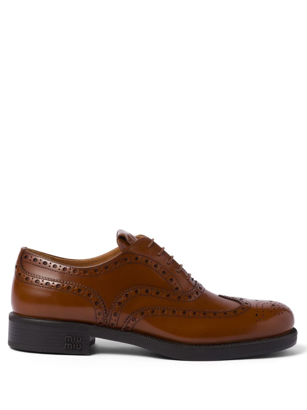 Miu Miu x Church's leather brogue shoes - Brown von Miu Miu