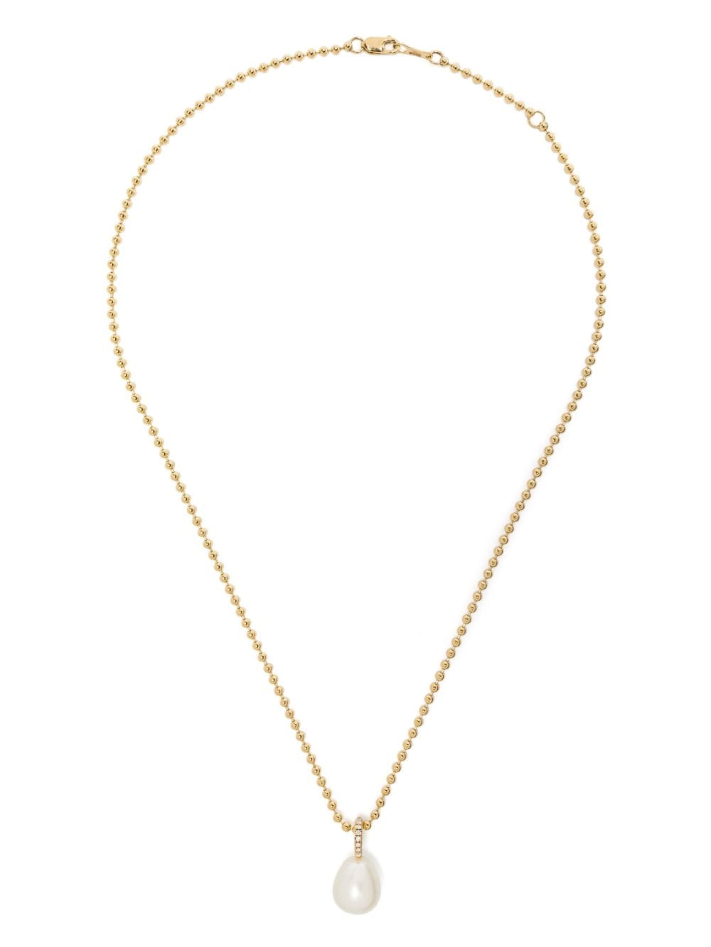 Mizuki 14kt gold Sea Of Beauty pearl and diamond medium necklace von Mizuki