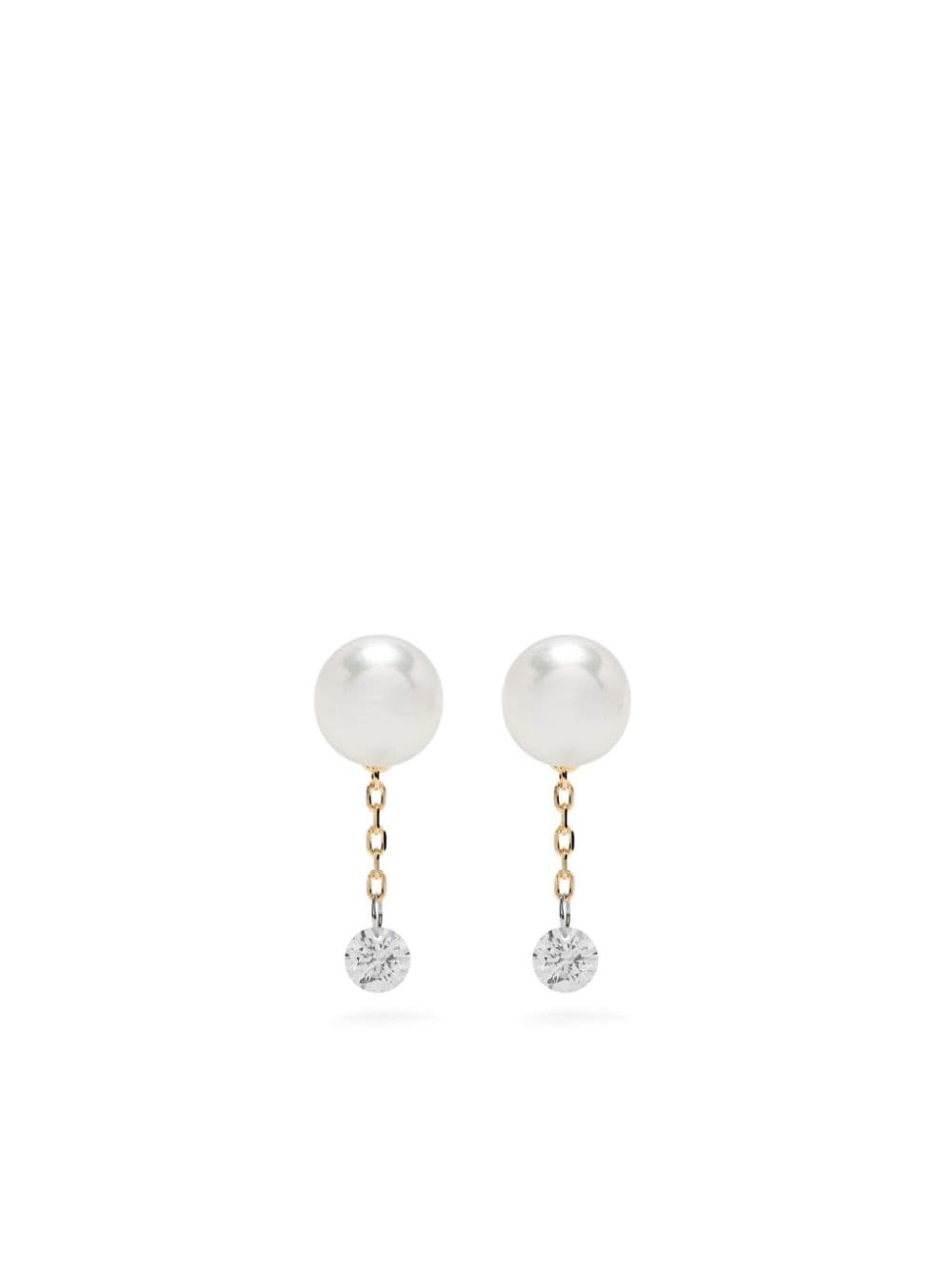 Mizuki 14kt gold Sea Of Beauty pearl and diamond stud earrings von Mizuki