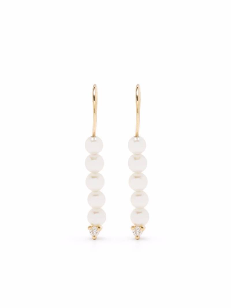 Mizuki 14kt gold Sea of Beauty diamond akoya pearls earrings von Mizuki