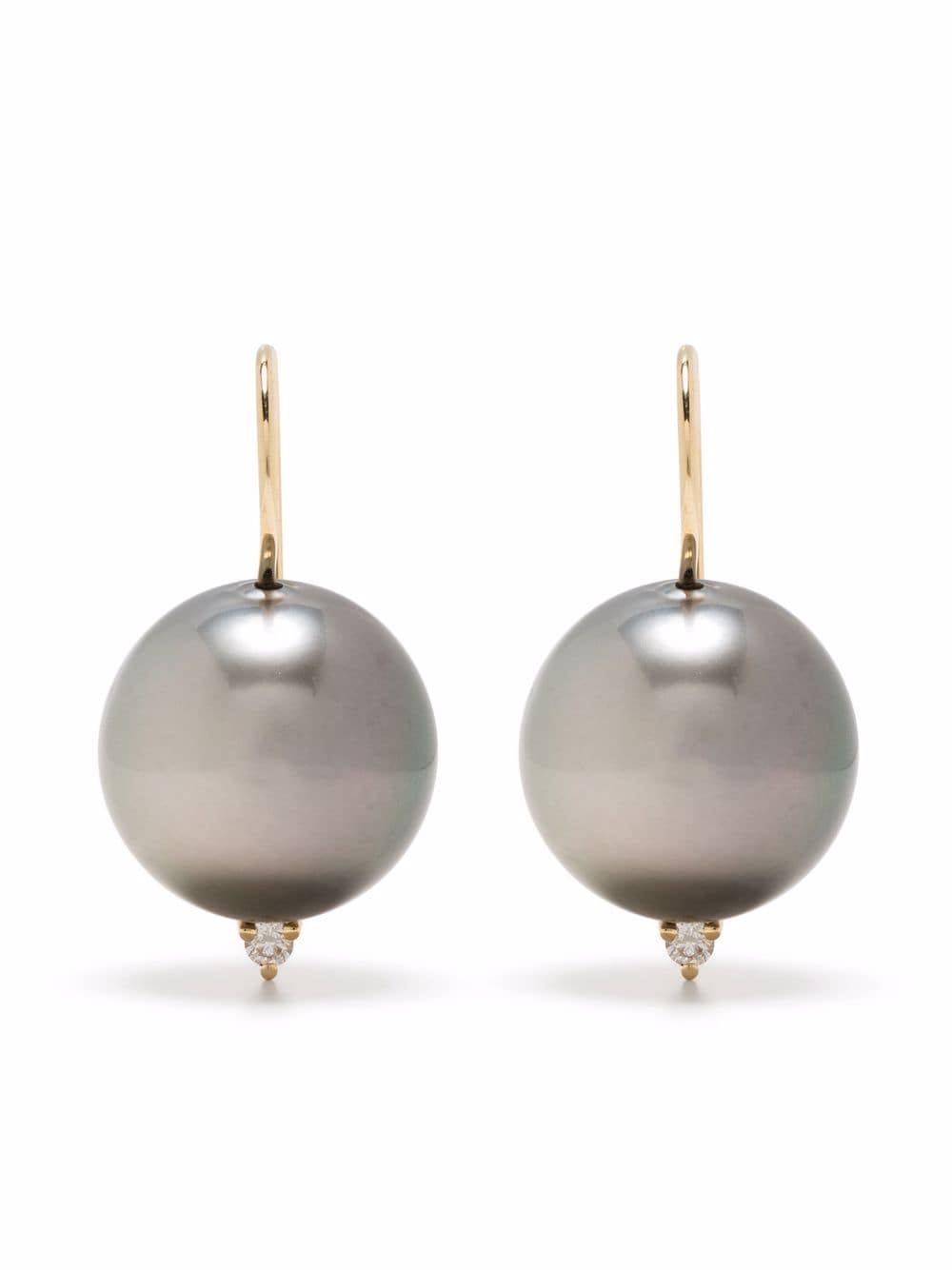 Mizuki 14kt gold diamond pearl earrings von Mizuki