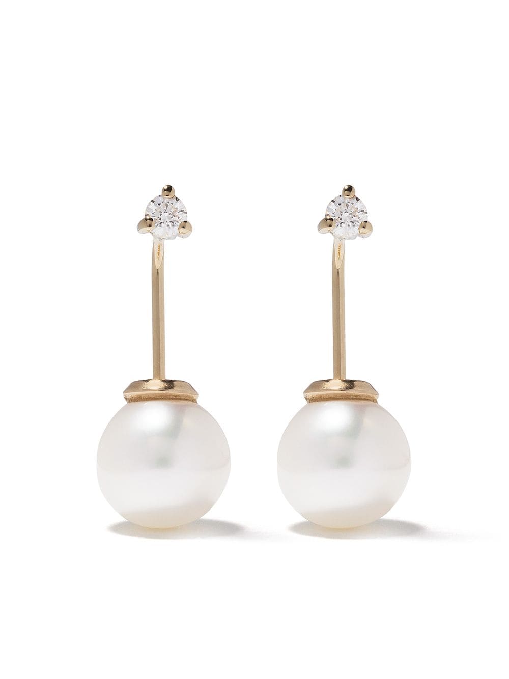 Mizuki 14kt gold diamond pearl earrings von Mizuki