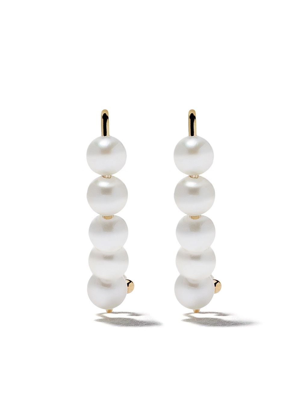 Mizuki 14kt yellow gold 5 pearls pin earrings von Mizuki