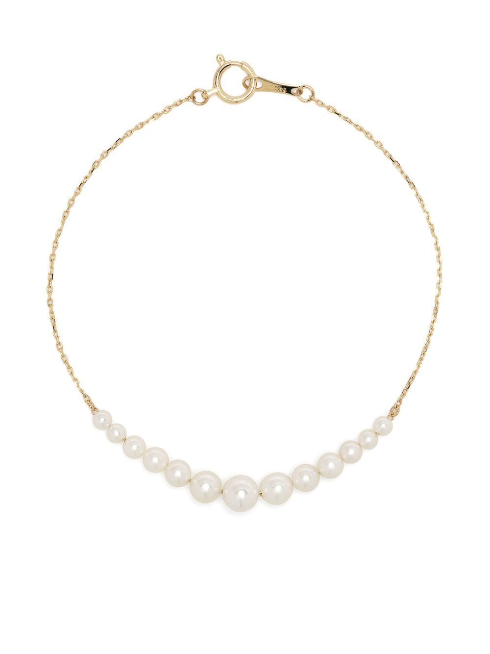 Mizuki 14kt yellow gold Akoya pearl bracelet von Mizuki