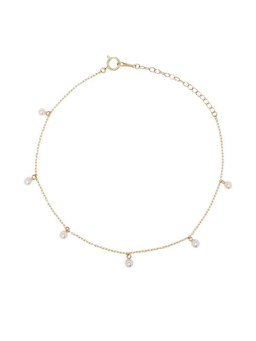 Mizuki 14kt yellow gold Floating pearl anklet von Mizuki