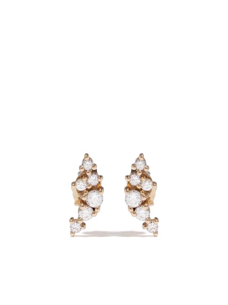 Mizuki 14kt yellow gold Sea of Beauty diamond cluster small stud earrings von Mizuki