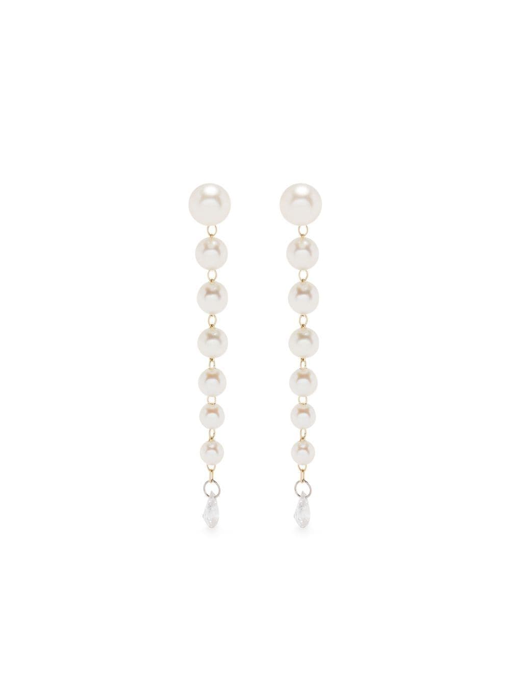 Mizuki 14kt yellow gold Sea of Beauty pearl and diamond earrings von Mizuki