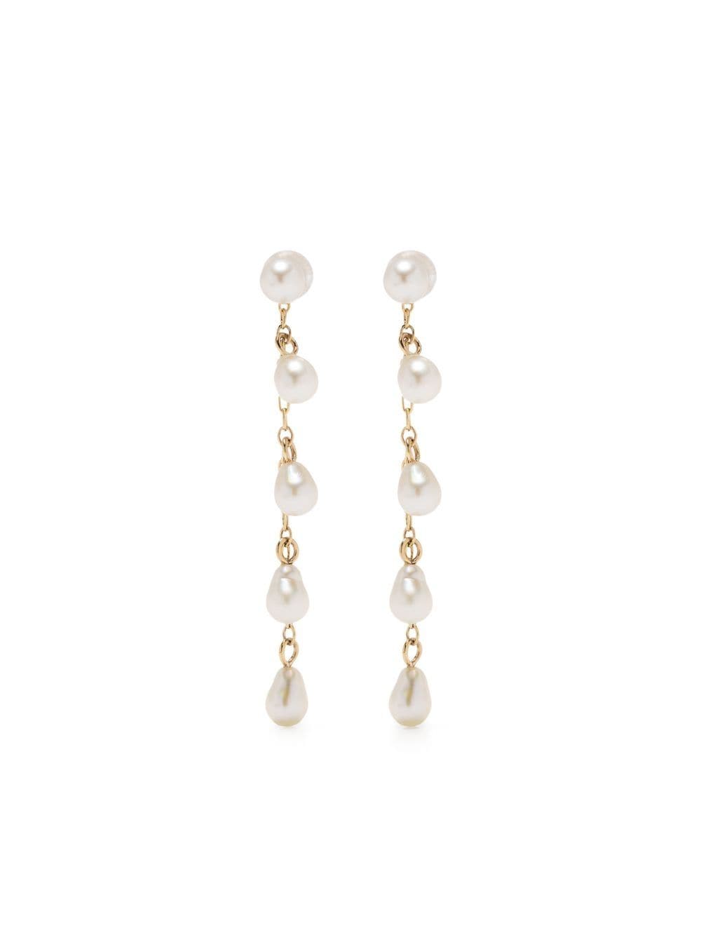 Mizuki 14kt yellow gold Sea of Beauty pearl drop earrings von Mizuki