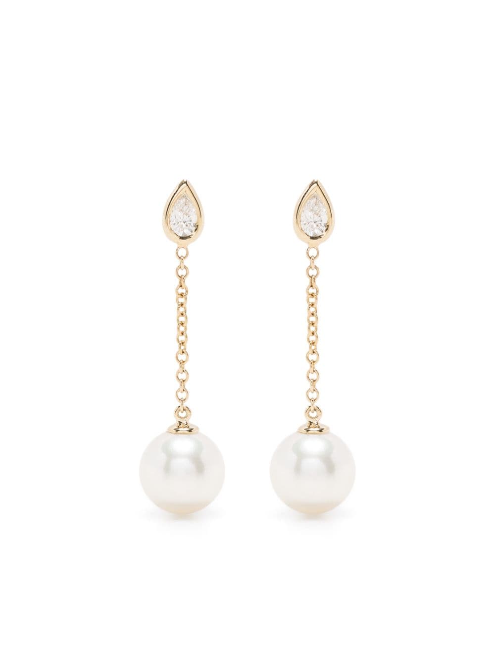 Mizuki 14kt yellow gold diamond and pearl drop earrings von Mizuki