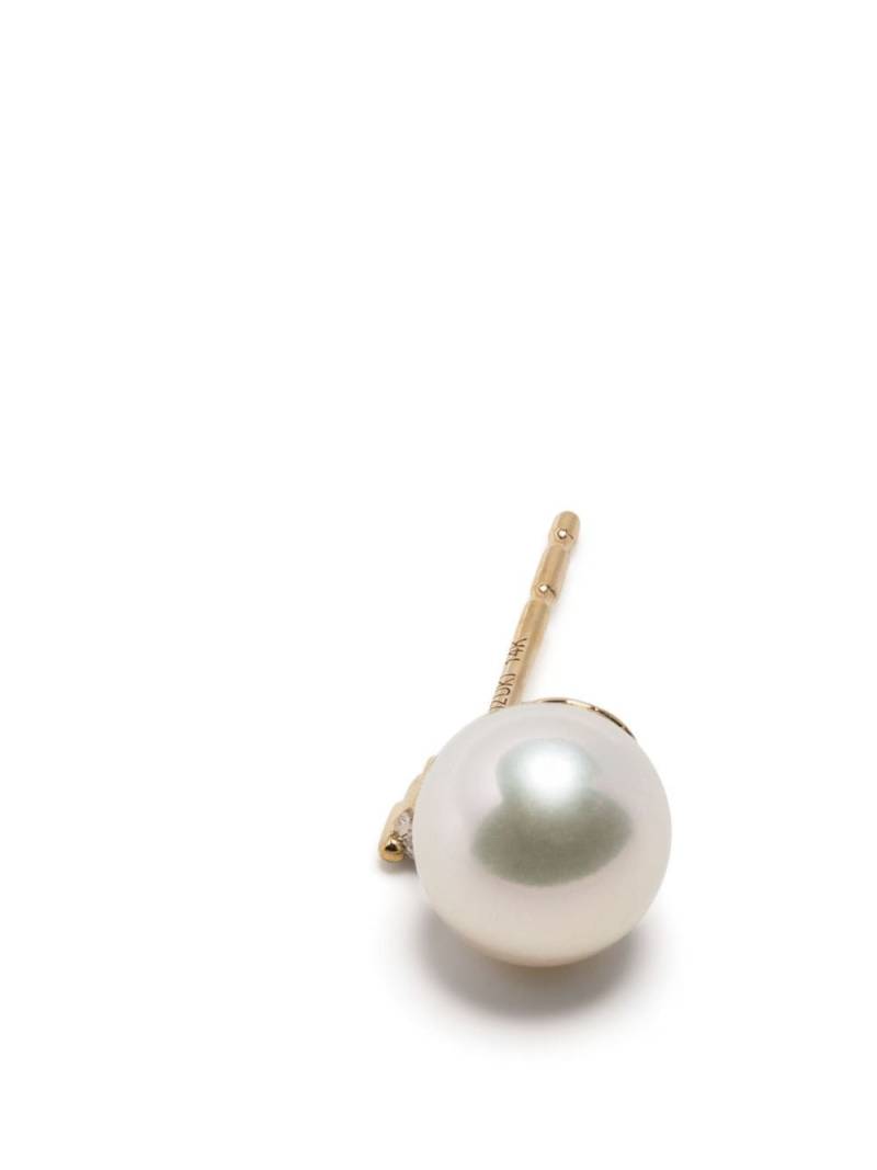 Mizuki 14kt yellow gold medium Sea of Beauty pearl and diamond earrings von Mizuki