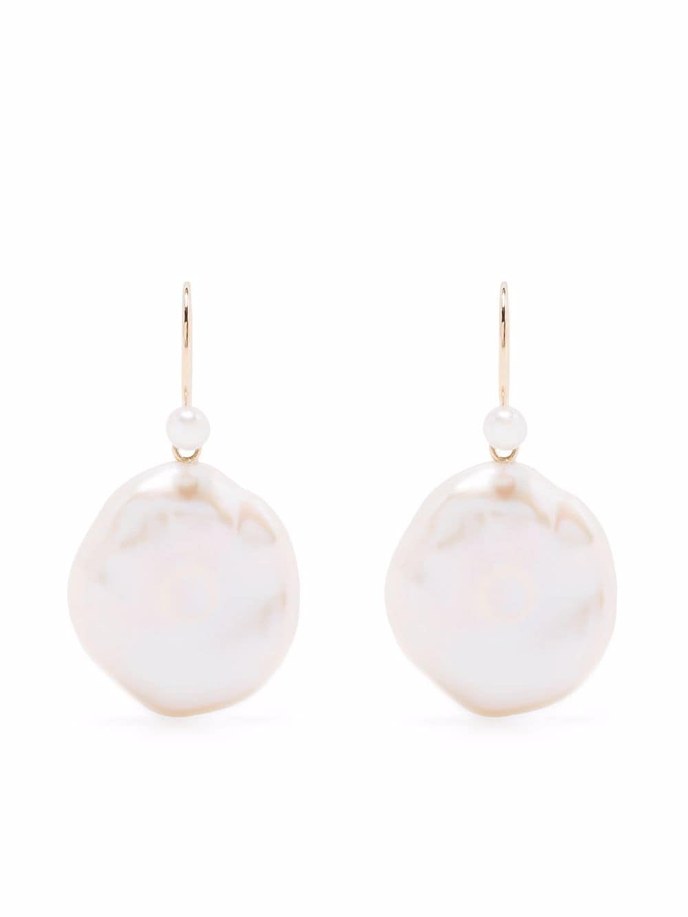 Mizuki 14kt yellow gold petal pearl drop earrings von Mizuki