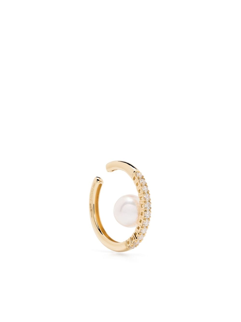 Mizuki 18kt yellow gold Akoya pearl and diamond earcuff von Mizuki