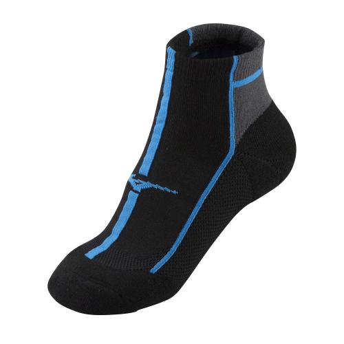 Mizuno Sport Cooling Comfort Mid Socks - Black/Magnet/Blue (Grösse: S) von Mizuno Sport