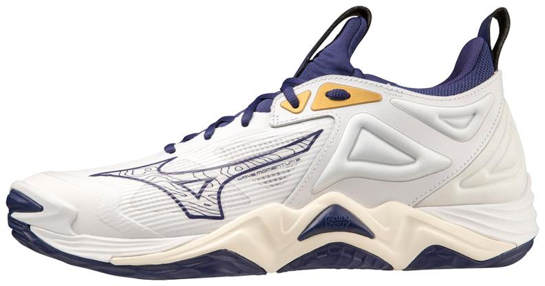 Mizuno Sport Volleyballschuh Wave Momentum 3 M/UX Indoor Men - White/Blue Ribbon/MP Gold (Grösse: UK 9) von Mizuno Sport