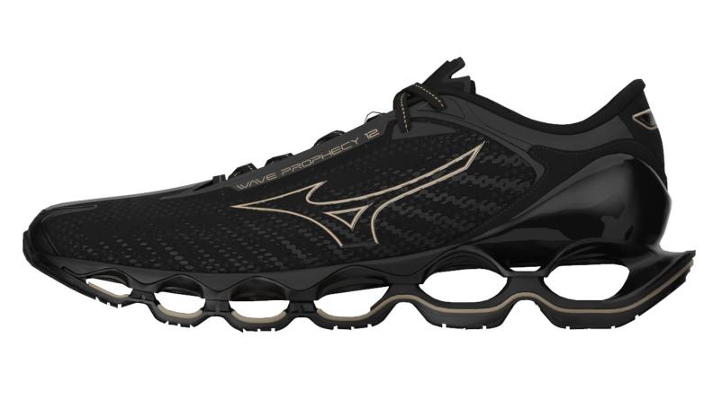 Mizuno Sport Hallenschuh Wave Prophecy 12 Neutral Men - Black/GE Gold (Grösse: UK 4) von Mizuno Sport