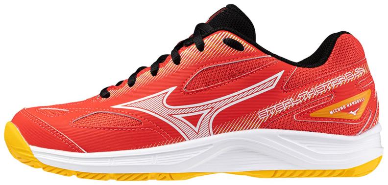 Mizuno Sport Handballschuh Stealth Star 2 Junior Indoor Junior - Radiant Red/White/Carrot Curl (Grösse: UK 4) von Mizuno Sport