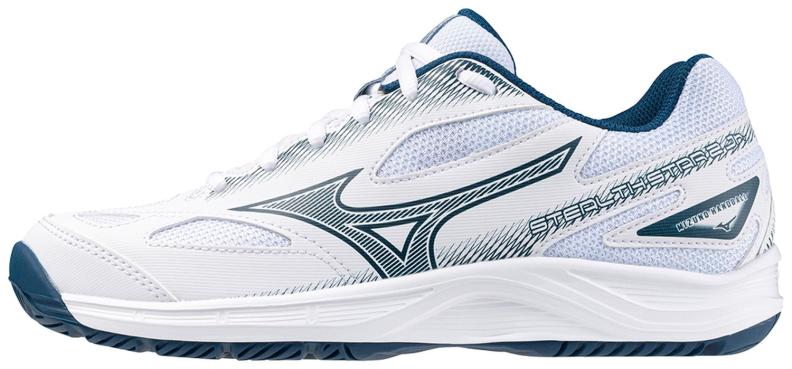 Mizuno Sport Handballschuh Stealth Star 2 Junior Indoor Junior - White/Sailor Blue/Silver (Grösse: UK 1) von Mizuno Sport