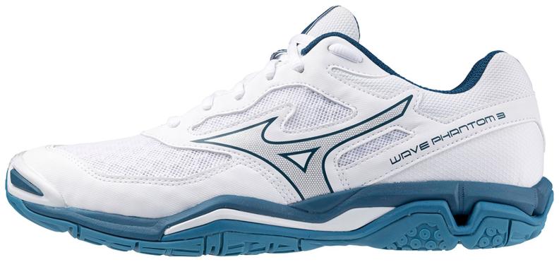 Mizuno Sport Handballschuh Wave Phantom 3 M Indoor Men - White/Sailor Blue/Silver (Grösse: UK 10) von Mizuno Sport