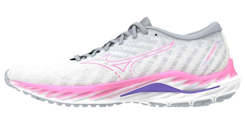 Mizuno Sport Laufschuh Wave Inspire 19 W Support Women - Snow White/High-Vis Pink/Purple Punch (Grösse: UK 5) von Mizuno Sport