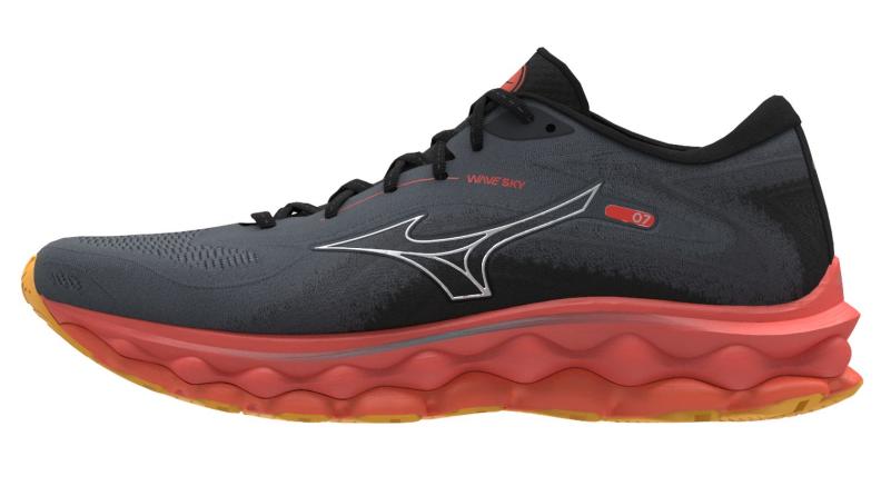 Mizuno Sport Laufschuh Wave Sky 7 M Neutral Men - Turbulence/Nickel/Hot Coral (Grösse: UK 12) von Mizuno Sport