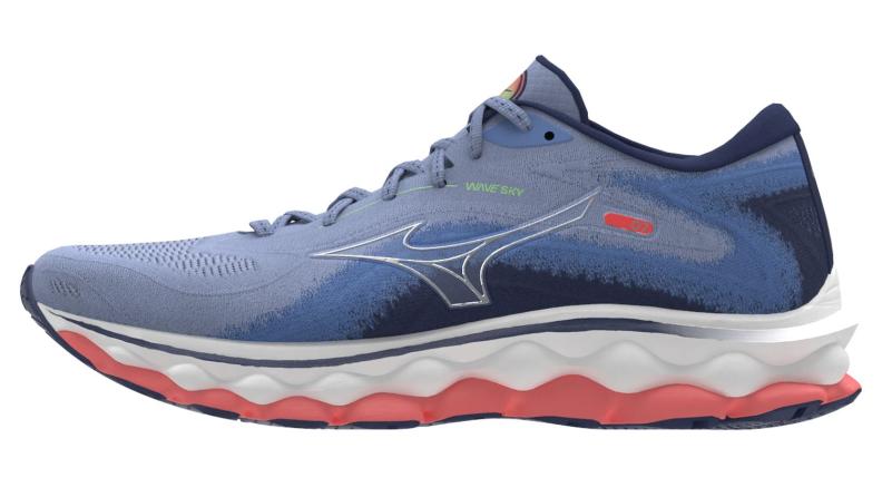 Mizuno Sport Laufschuh Wave Sky 7 W Neutral Women - Blue Henon/Silver/Neon Flame (Grösse: UK 4.5) von Mizuno Sport