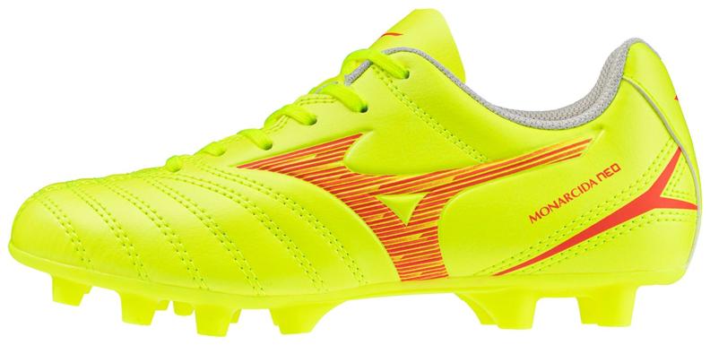 Mizuno Sport Monarcida Neo II Select Jr MD Football Footwear - Safety Yellow/Fiery Coral 2/Safety Yell (Grösse: UK 4) von Mizuno Sport