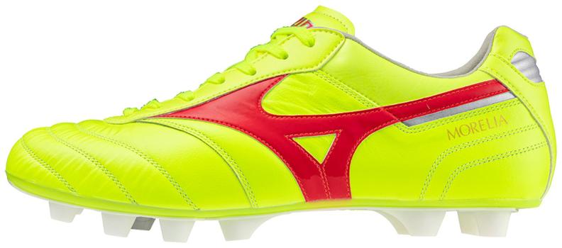 Mizuno Sport Morelia II Elite MD Football Footwear - Safety Yellow/Fiery Coral 2/Safety Yell (Grösse: UK 11)
