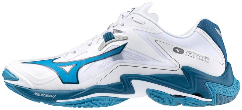 Mizuno Sport Volleyballschuh Wave Lightning Z8 M/UX Indoor Men - White/Sailor Blue/Silver (Grösse: UK 10.5) von Mizuno Sport